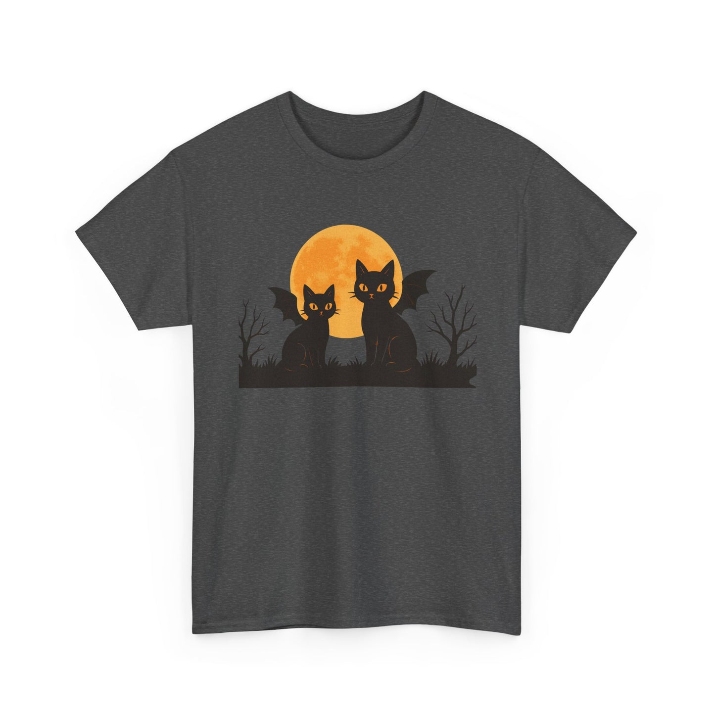 Cat Winged Tee with Moon Print