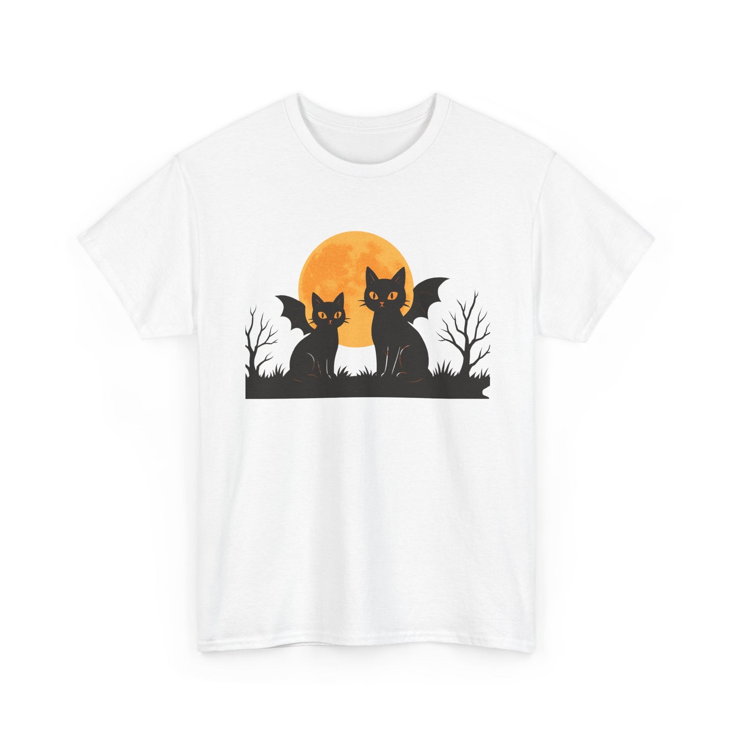 Cat Winged Tee with Moon Print