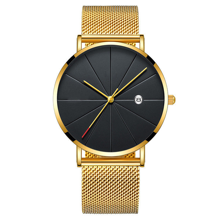 Simple waterproof calendar watch