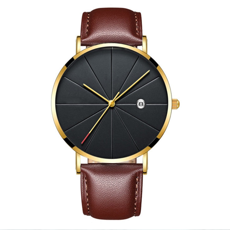 Simple waterproof calendar watch