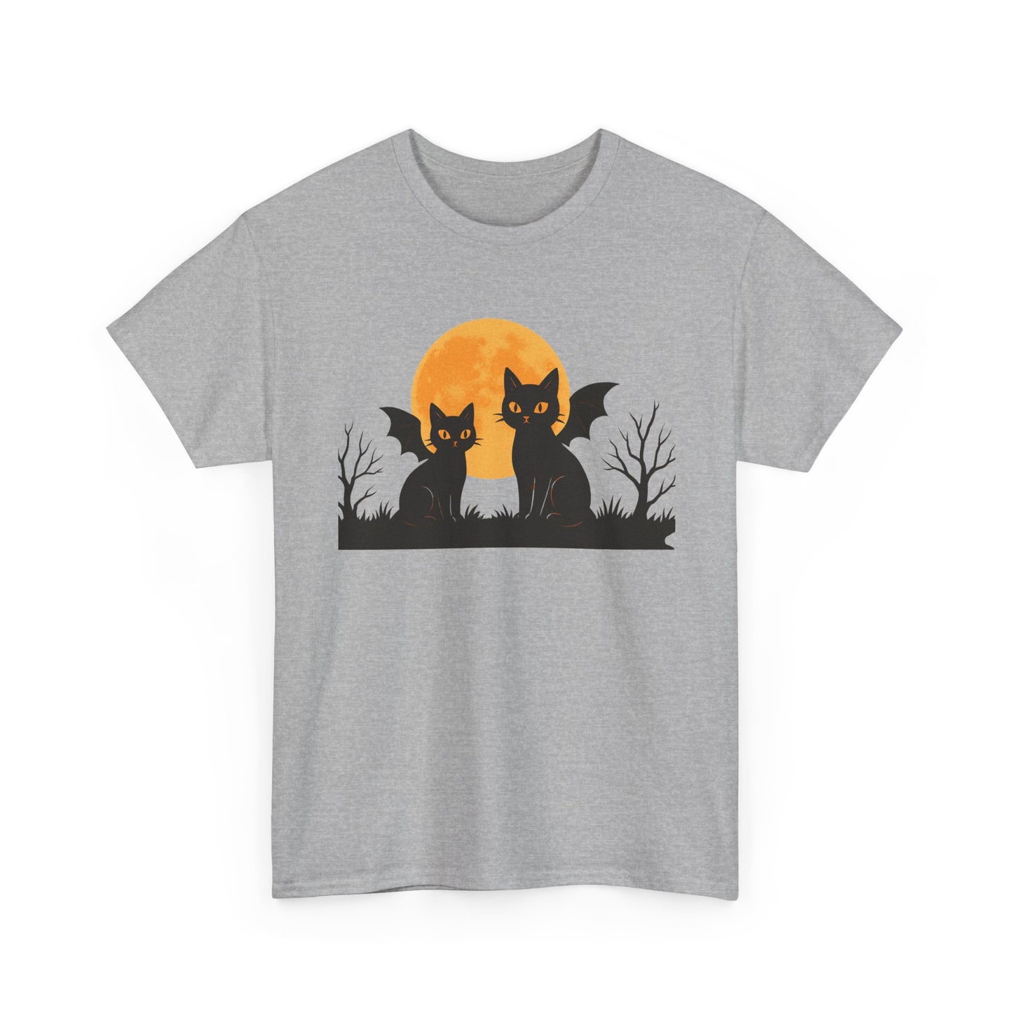 Cat Winged Tee with Moon Print