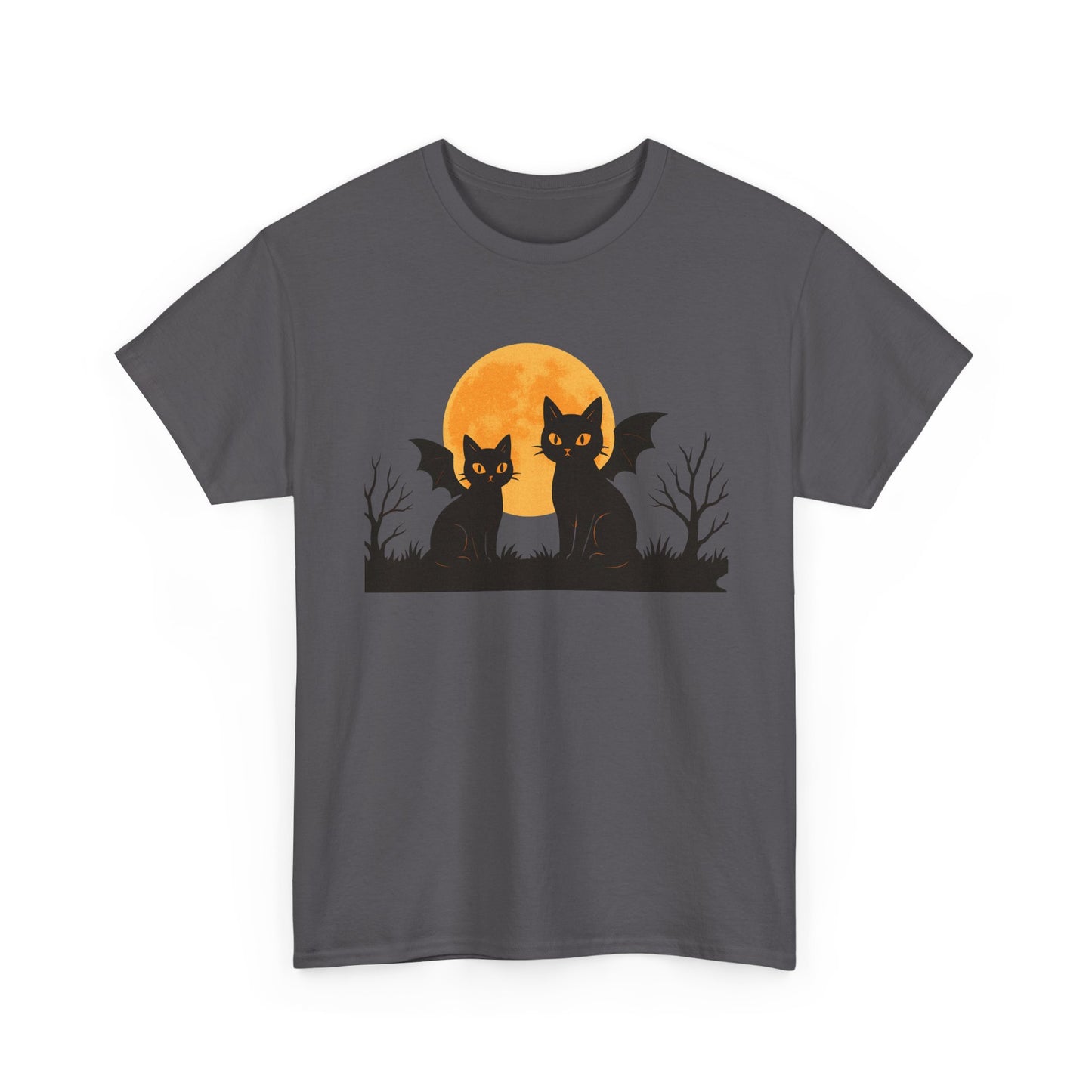 Cat Winged Tee with Moon Print