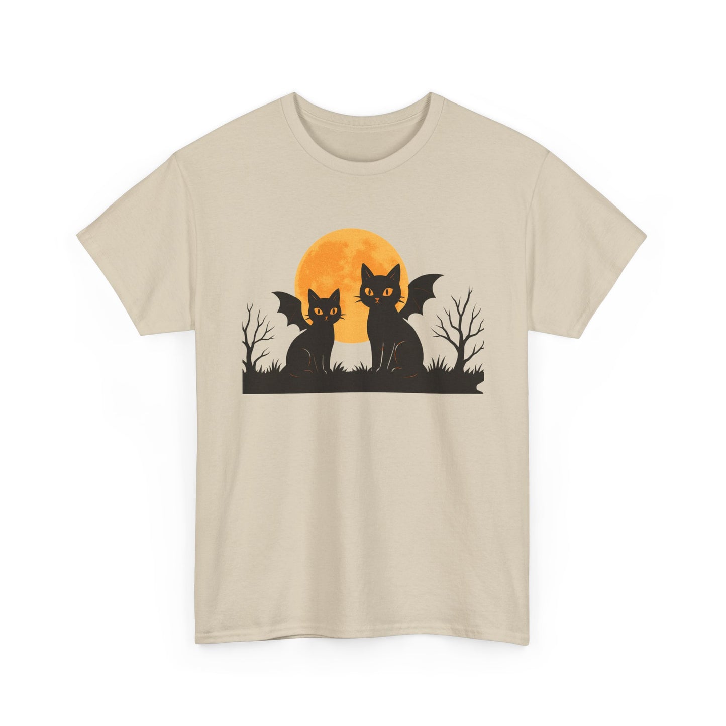 Cat Winged Tee with Moon Print